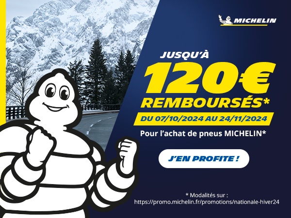 Jusqu'à 120€ remboursés pour l'achat de pneus Michelin!